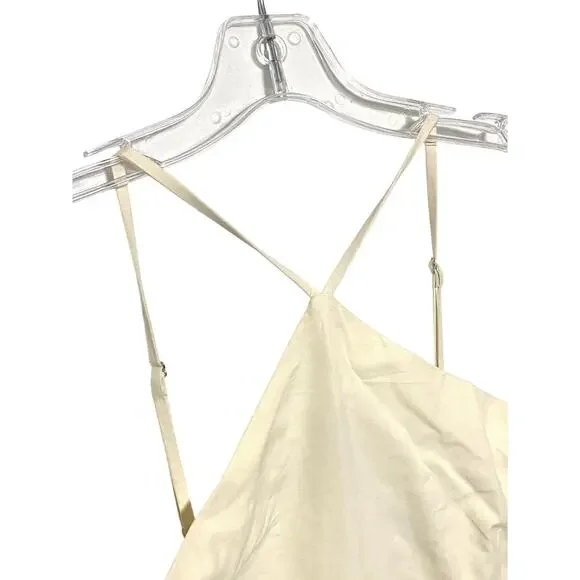 Banana Republic Cream Halter Midi Button Sheath Dress 2 Summer Coastal Boho Chic - Picture 5 of 9